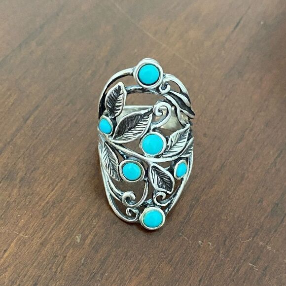 Or Paz Turquoise Vine Ring - Picture 1 of 6
